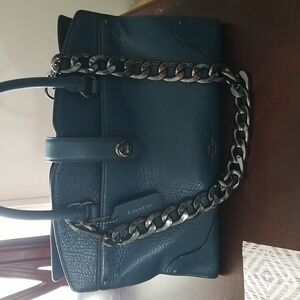 Coach blue leather satchel